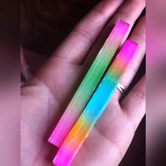 2pc Selenite Rainbow Sticks - Picture 2 of 2